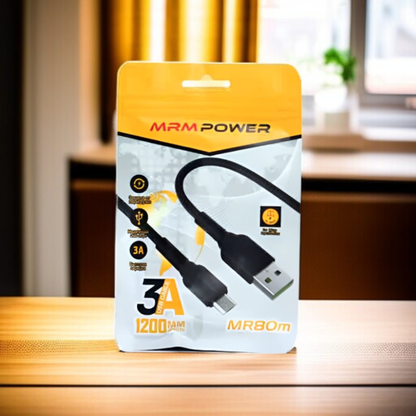 Кабель USB MRM MR80m USB-Micro, длина 1200мм, ток 3А, синий / Быстрая и эффективная зарядка для ваших устройств