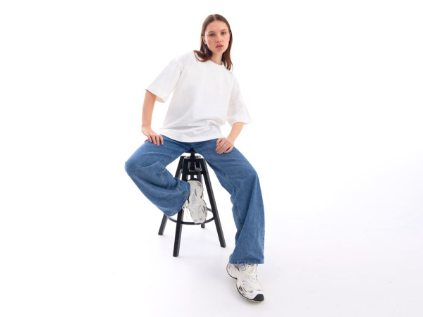 Футболка оверсайз «Beta.01» унисекс, Размер XL-2XL, Цвет молочный