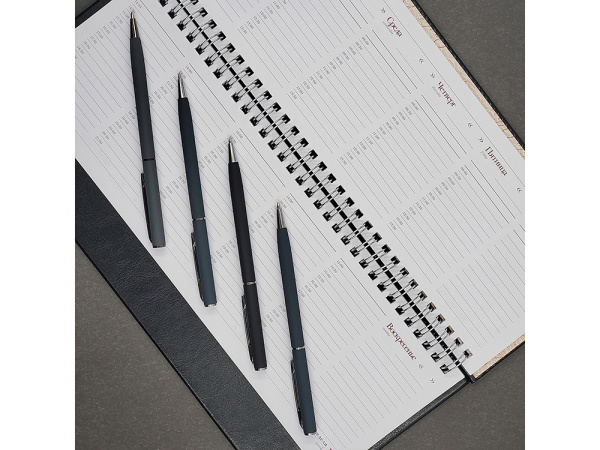 Ручка металлическая шариковая «Palermo», софт-тач, Цвет сине-черный/серебристый