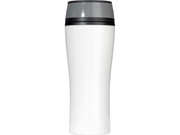 Термокружка с крышкой 360 градусов «Track», 400 мл, Цвет белый, серый