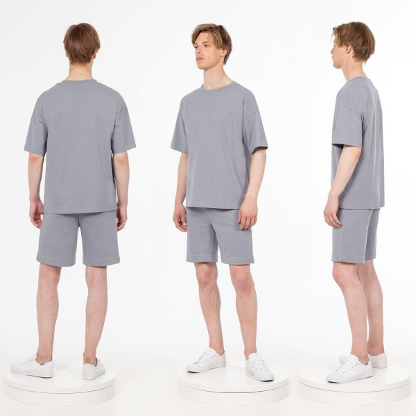 Футболка унисекс оверсайз T3, серая, XS–XXL