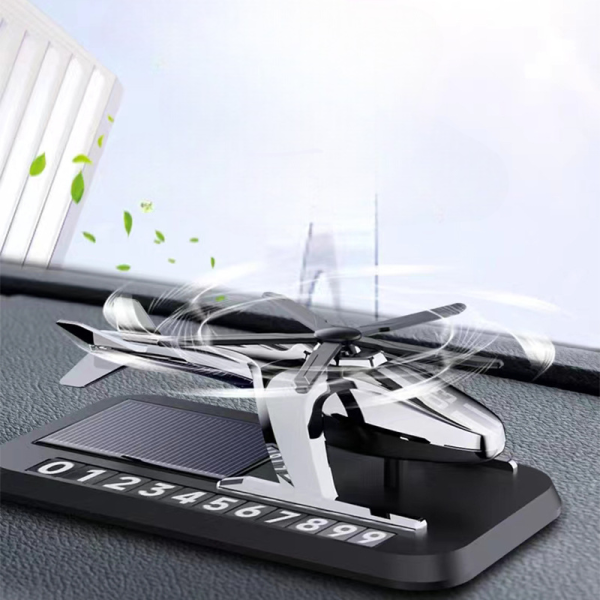 Ароматизатор в авто Вертолет на солнечной батарее с номером для парковки / Эффективный, приятный и удобный