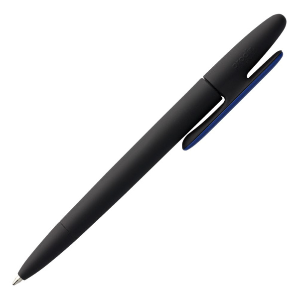 Ручка шариковая Prodir DS5 TRR-P Soft Touch, черная с синим, 14,4х1,1 см