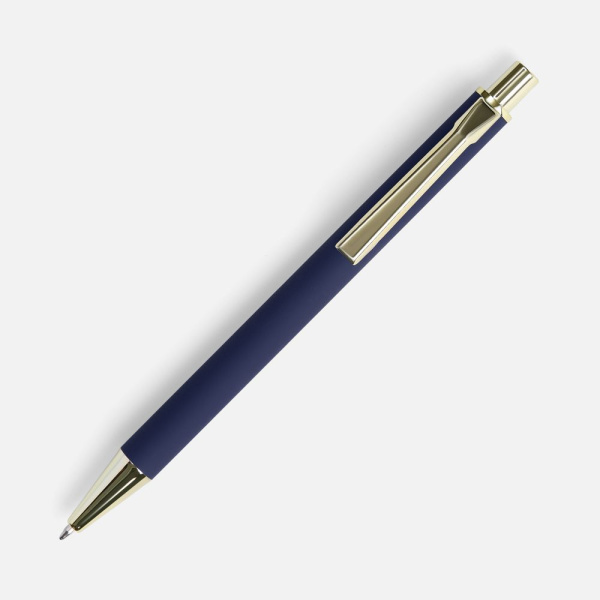 Ручка шариковая Lobby Soft Touch Gold, синяя, 14,5х1 см