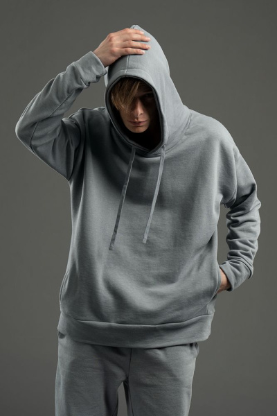 Худи унисекс H2, серое, XS–XXL