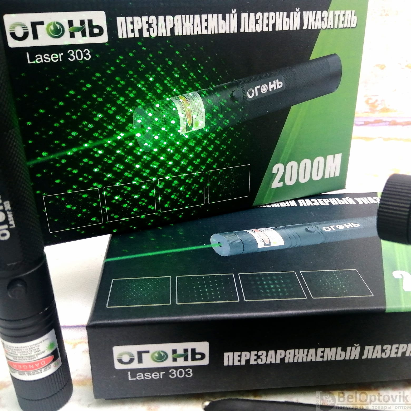 Лазерная указка Green Laser Pointer 303 с ключом YL-Lazer 303 (арт:  ga-7690) от 1 ? рублей оптом в Москве