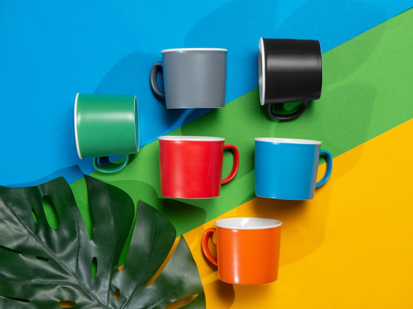 Кружка «Nancy», матовая, Цвет красный/белый