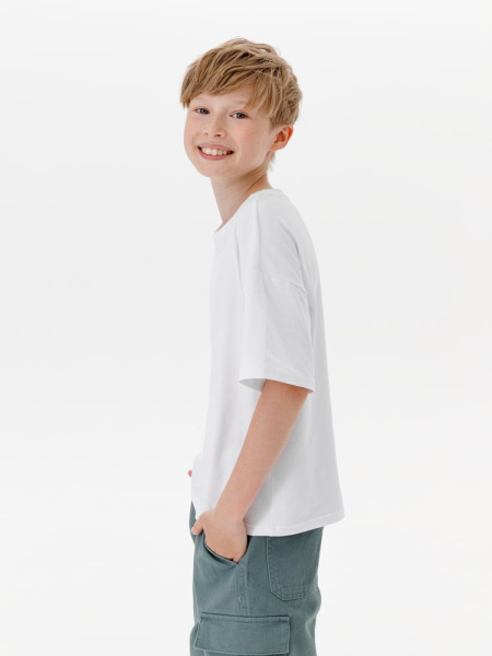 Футболка детская оверсайз Teezer, белая, 6–14 лет