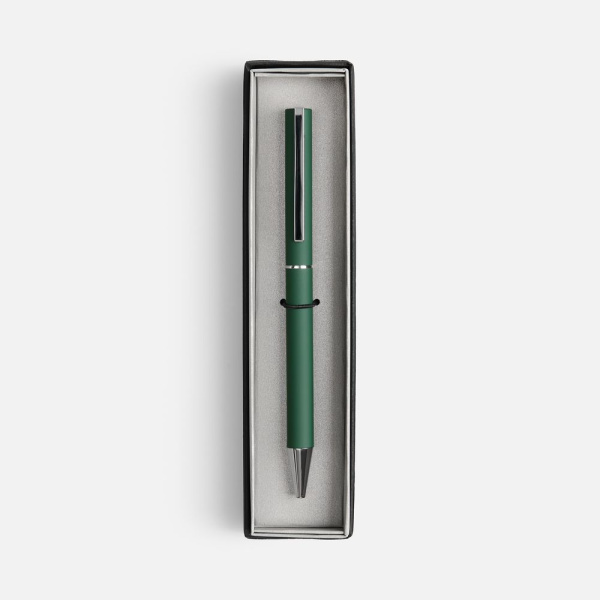 Ручка шариковая Blade Soft Touch в футляре, зеленая
