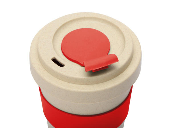 Стакан из пшеничного волокна «Flava», Цвет бежевый/красный