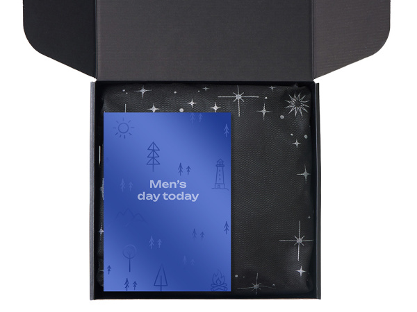 Подарочный набор «Re:m. Road»  с термокружкой, косметичкой и обложкой для паспорта, Цвет черный