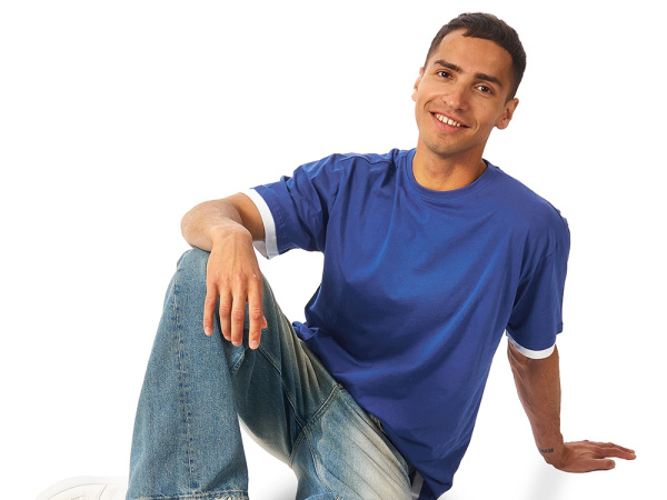 Футболка «Rotterdam» мужская, Размер XL, Цвет классический синий/белый