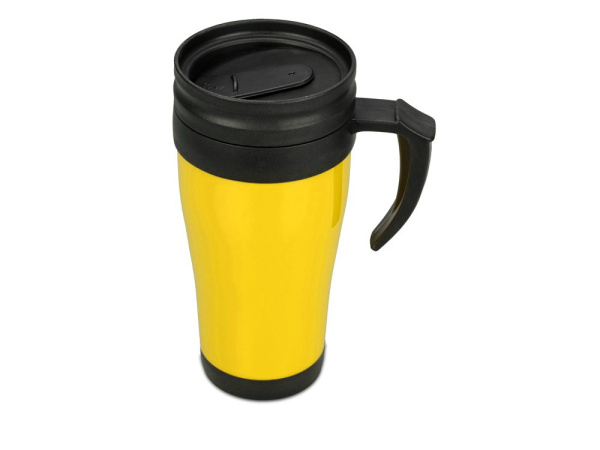 Подарочный набор «Tasty hygge» с пледом, термокружкой и миндалем в шоколадной глазури, Цвет желтый