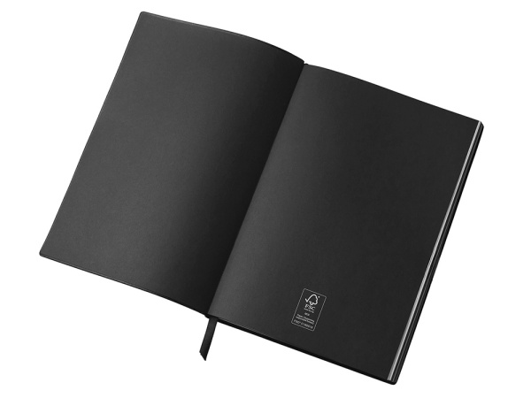 Блокнот в гибкой обложке А5 «C1» софт-тач, Цвет черный