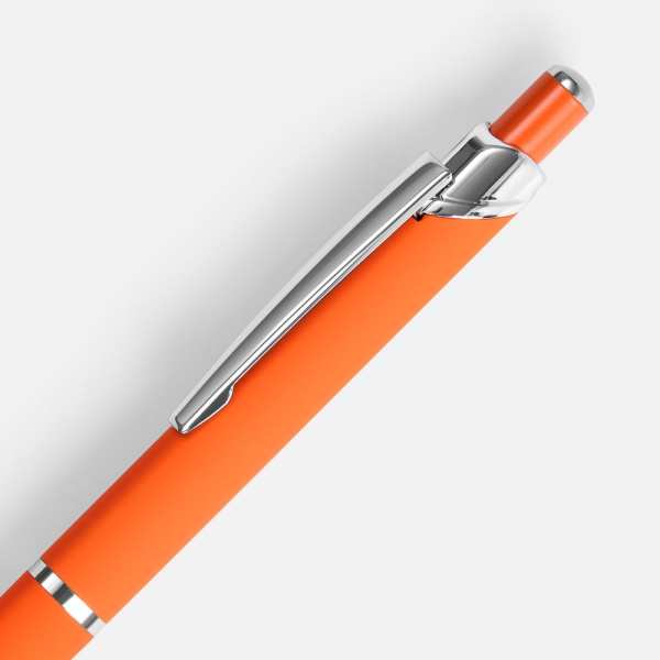 Ручка шариковая Chromos Soft Touch, оранжевая, 13,9х1,1 см