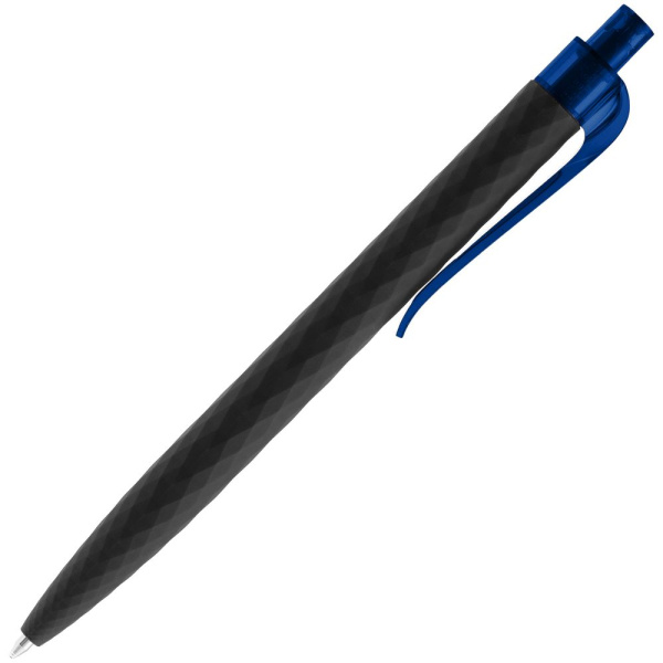 Ручка шариковая Prodir QS01 PRT-T Soft Touch, черная с синим, 14х1 см