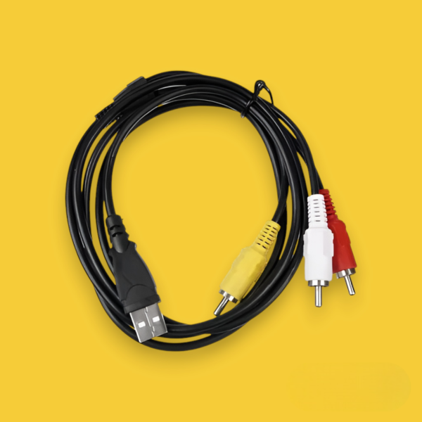 Кабель USB 2.0 на 3RCA, длина 1.5 м, черный / Для подключения современной компьютерной техники к устройствам с разъемом "тюльпан"