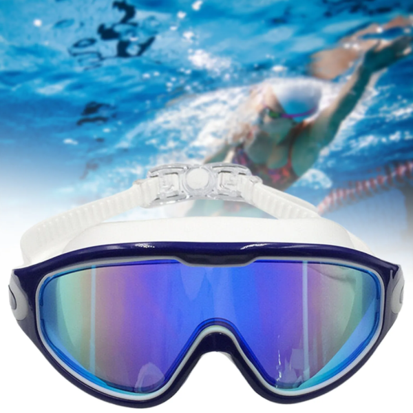Водонепроницаемые очки для плавания с UV-защитой, незапотевающие, с берушами / Цвет МИКС