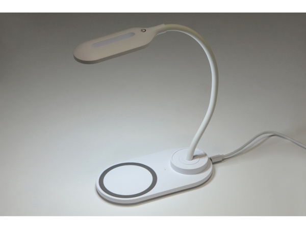 Настольный светильник с беспроводной зарядкой «Flamp», Цвет белый