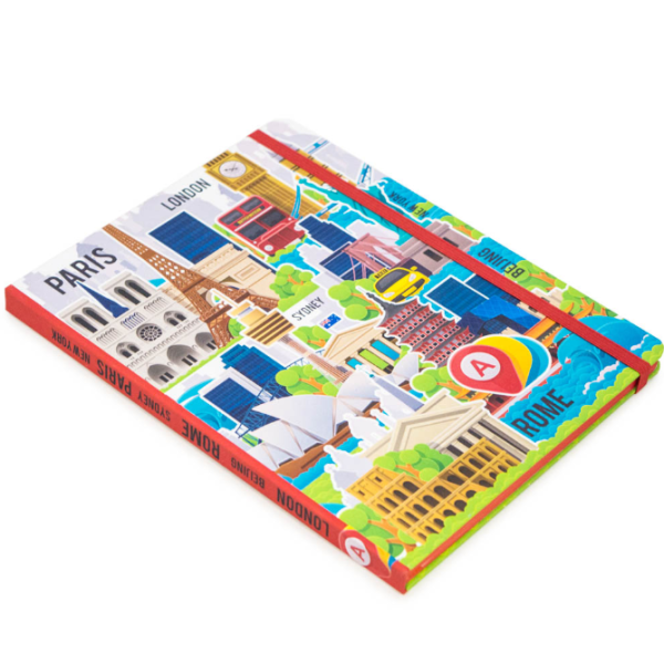 Записная книжка в клетку Город 15.5x21см., 144 страницы