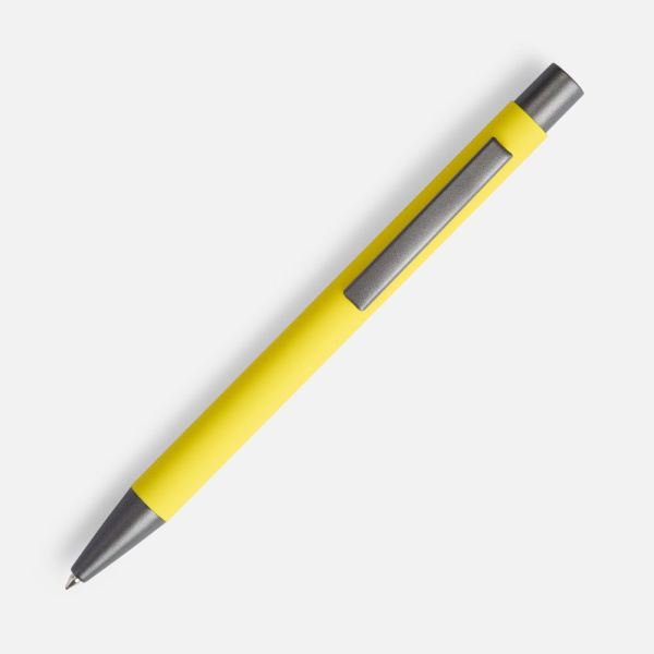 Ручка шариковая Atento Soft Touch, желтая, 13,5х0,9 см