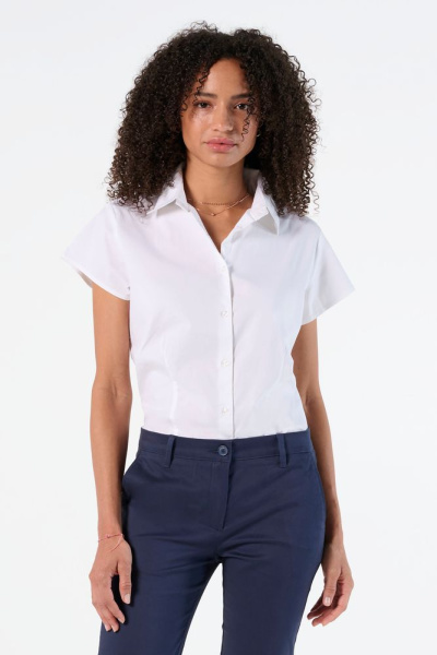 Рубашка женская с коротким рукавом Excess, голубая, XS–XXL