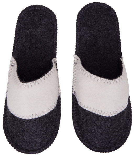 Тапочки двухцветные для бани и сауны «Healing», Цвет серый/белый