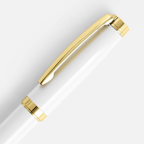 Ручка шариковая Letra Gold, глянцевая, белая, 13,7х1,3 см