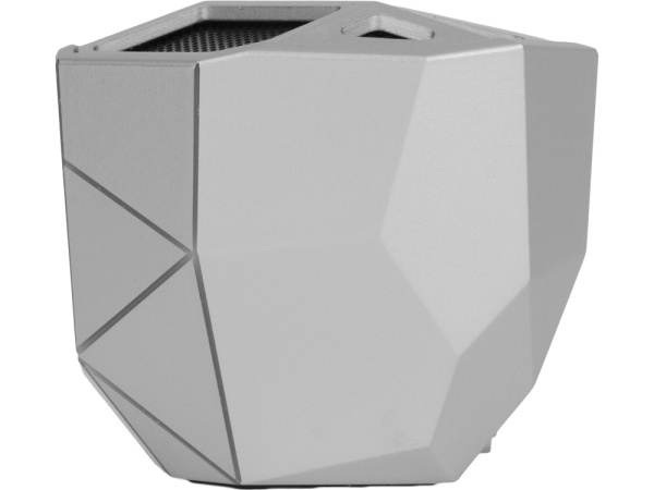 Портативная колонка «Geo», синяя подсветка, Цвет серебристый