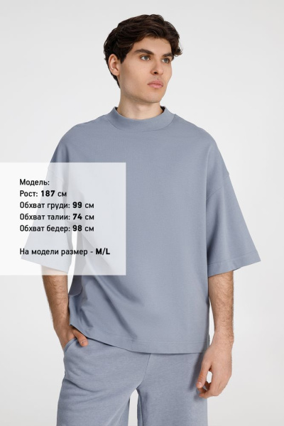 Футболка оверсайз унисекс T9, серая, XS–XXL