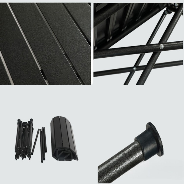 Складной алюминиевый стол для пикника, кемпинга и рыбалки, черный