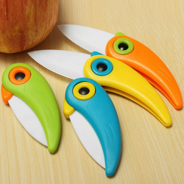 Складной нож Попугай Oujiada с керамическим покрытием, цвета MIX