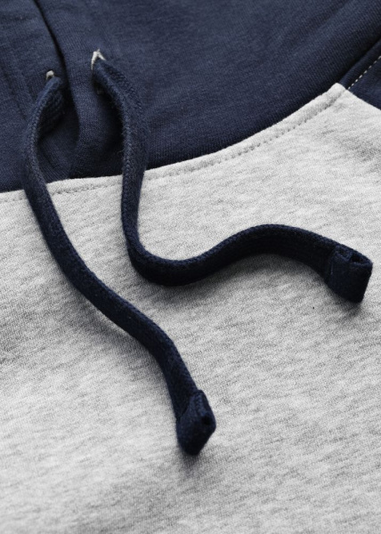 Толстовка унисекс Seattle, серый меланж с темно-синим, XS–3XL