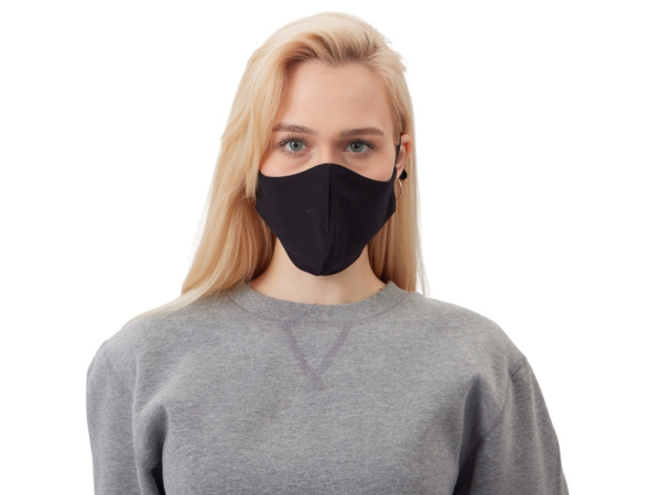 Маска для лица многоразовая с фиксаторами, Цвет черный