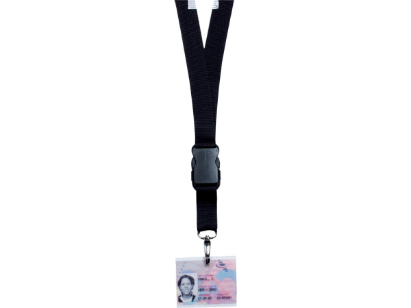 Шнурок «Yogi» со съемным креплением, Цвет черный/серебристый