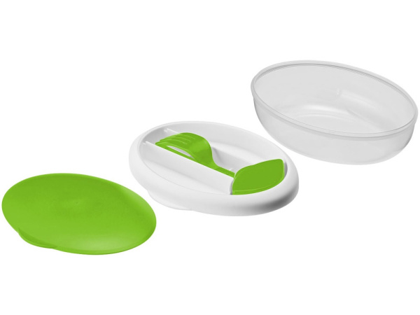 Контейнер для ланча «Maalbox», Цвет лайм/белый/прозрачный