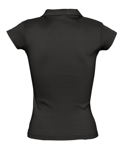 Рубашка поло женская без пуговиц Pretty 220, черная, S–XL