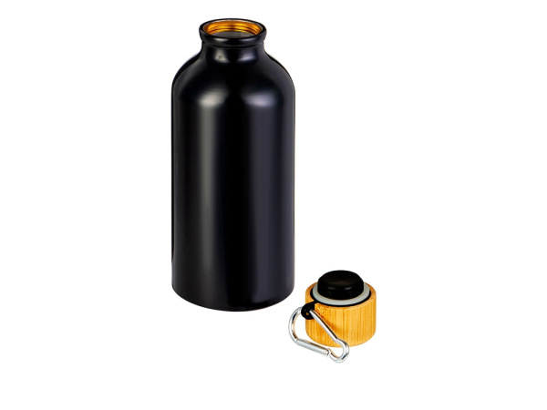 Бутылка «Hip S Bamboo» с карабином, 400 мл, Цвет черный