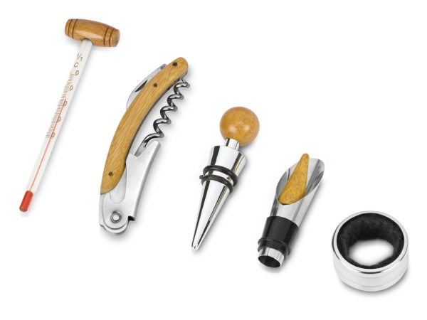 Подарочный набор для вина «Кот-де-Сезан», Цвет светло-коричневый/серебристый