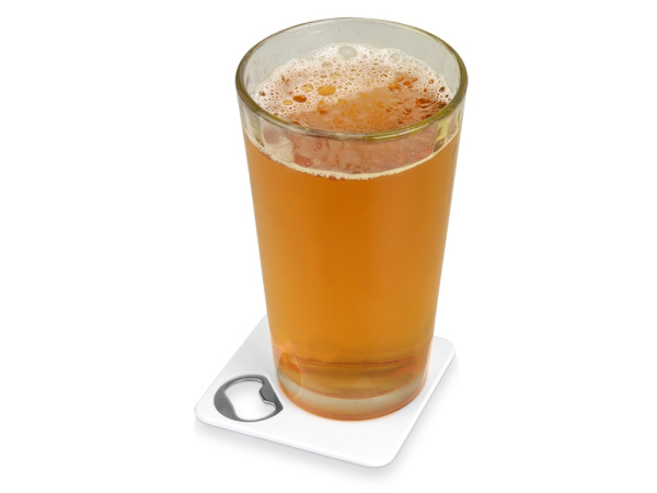 Подставка с открывалкой для кружки «Liso», Цвет белый/черный