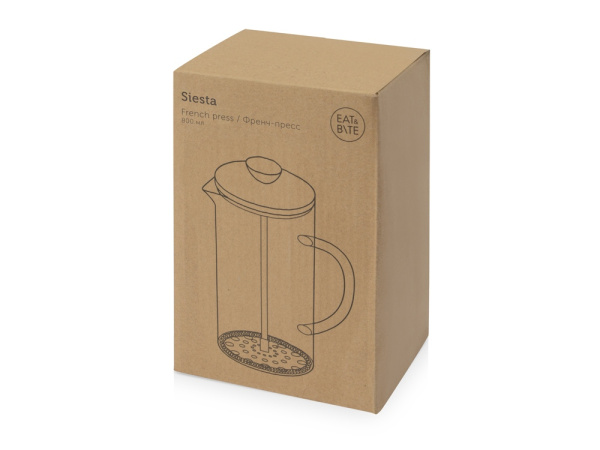 Френч-пресс с деревянной крышкой «Siesta», Цвет прозрачный/натуральный