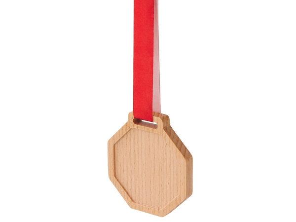 Медаль из бука «Octagon», Цвет натуральный