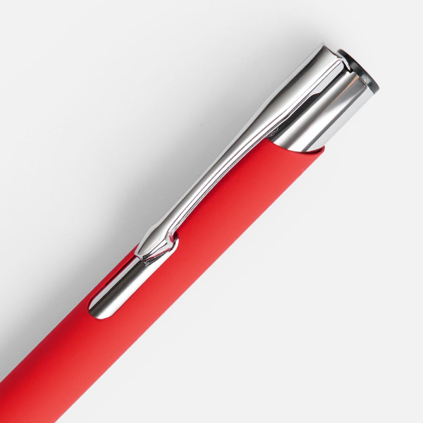 Ручка шариковая Keskus Soft Touch, красная, 13,7х0,8 см