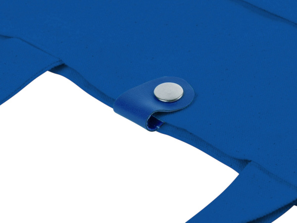 Cумка «Clip» из хлопка 340 г/м2 с застежкой из экокожи, Цвет синий