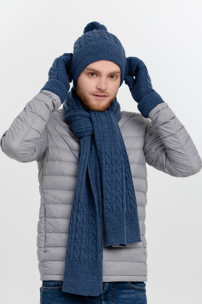 Варежки Heat Trick, синий меланж, S–XL