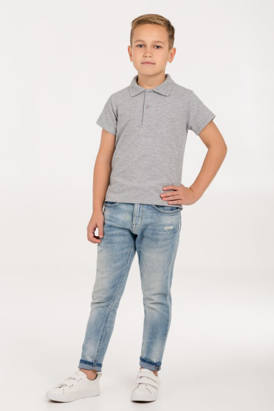 Рубашка поло детская Virma Kids, серый меланж, 6–14 лет
