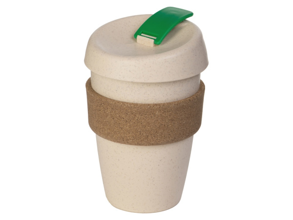 Стакан из пшеничного волокна с двойными стенками «Pino», Цвет натуральный, зеленый, коричневый