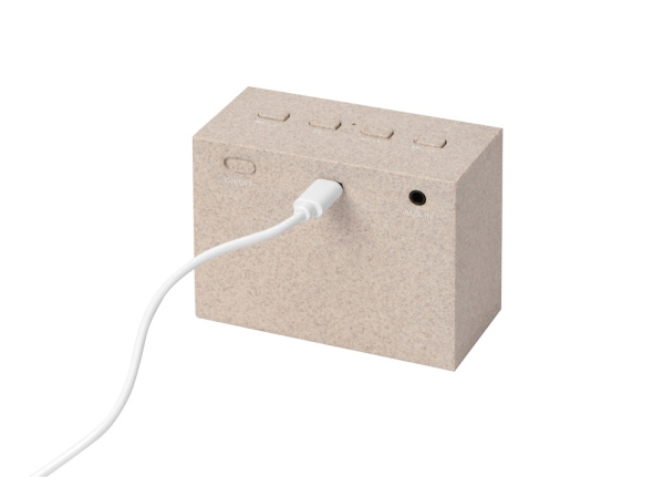 Портативная колонка «Wheatty» из пшеничной соломы, Цвет бежевый