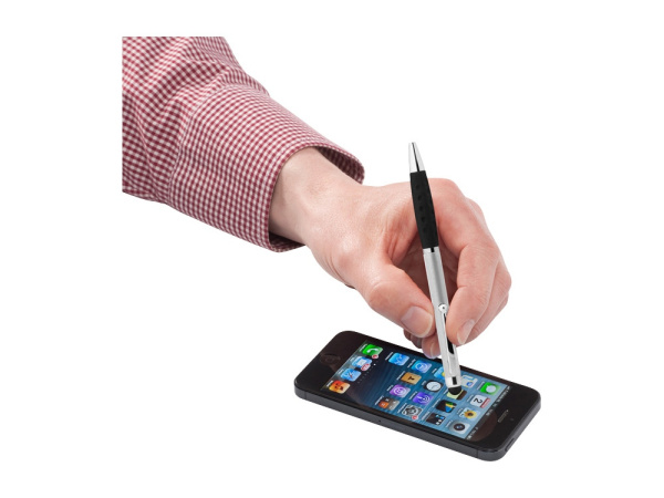 Ручка-стилус шариковая «Ziggy», Размер синие чернила, Цвет серебристый/черный