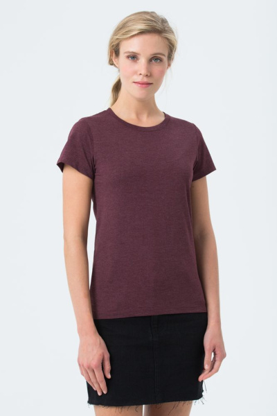 Футболка женская Regent Fit Women, бордовый меланж, S–XXL